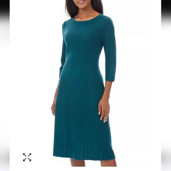 Misook Ribbed A- line knit dress